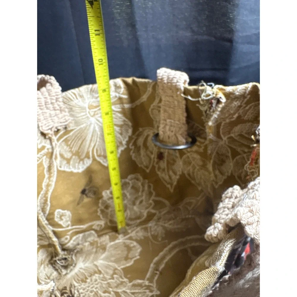 Handmade Dunkin Donuts Upcycled Coffee Bag Tote Bag Crochet Handles Floral